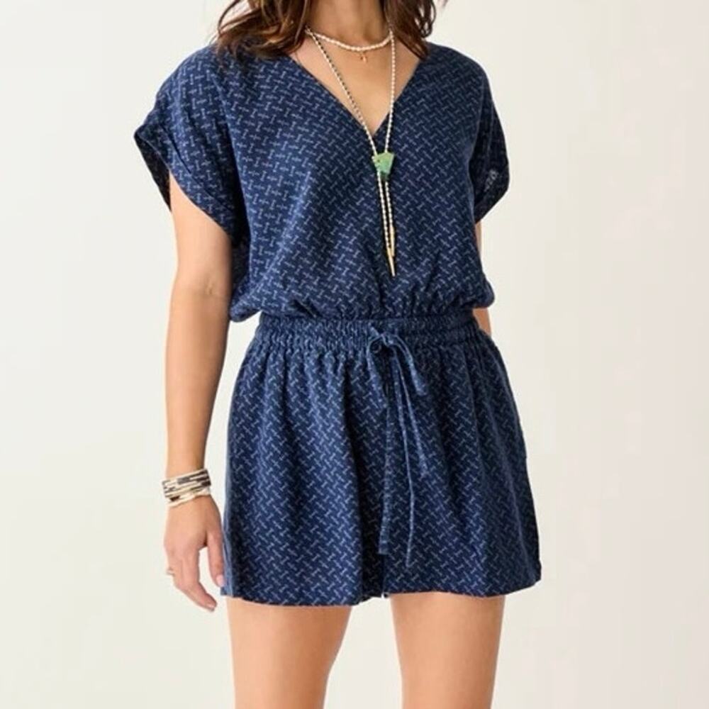 Carve Designs Women’s Small Romper One Piece Sophie Linen Blend Short Sleeve - Picture 9 of 12